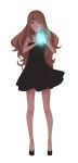  black_dress dress highres kansou_samehada long_hair magic orange_hair original simple_background solo standing 