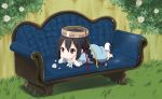  black_hair braid brown_eyes chibi highres instrument k-on! k-on!_movie long_hair nakano_azusa ragho_no_erika singing! tambourine twin_braids 