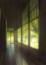  absurdres architecture commentary_request day east_asian_architecture hallway highres indoors making-of_available no_humans original reflective_floor scenery sliding_doors sunlight tree window wooden_floor yatuhasi_(yoru648097) 