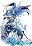  aoki_reika blue_eyes blue_hair cure_beauty ice ice_sword long_hair magical_girl o5o3 precure skirt smile smile_precure! sword tiara water weapon 