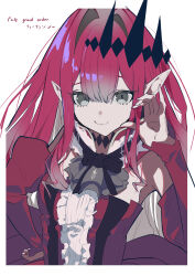  1girl absurdres baobhan_sith_(fate) baobhan_sith_(first_ascension)_(fate) bare_shoulders commentary_request detached_sleeves fate/grand_order fate_(series) grey_eyes hamachi_(pixiv_id_124546697) highres long_hair looking_at_viewer pointy_ears red_hair sidelocks smile 