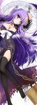  alternate_costume blush book bow crescent_moon dress eatbara gloves hair_bow highres long_hair moon patchouli_knowledge purple_hair solo thigh-highs thighhighs touhou 