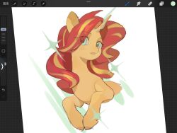  :o animal animal_focus aqua_eyes art_program_in_frame blonde_streaks chinese_commentary colored_skin commentary_request cropped_torso expressionless eyes_visible_through_hair hair_over_one_eye highres long_hair looking_at_viewer lwen multicolored_hair my_little_pony my_little_pony:_friendship_is_magic no_humans nostrils open_mouth orange_skin procreate_(software) red_hair simple_background solo sparkle streaked_hair sunset_shimmer sunset_shimmer_(unicorn) turning_head unicorn wavy_hair white_background 
