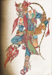  blue_skin headdress kusagami_style male original signature solo tusks 
