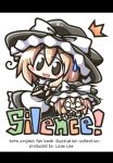  aoblue blonde_hair blush bow chibi hair_bow hat kirisame_marisa multiple_girls o_o open_mouth touhou witch witch_hat 