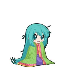  1girl aqua_eyes aqua_hair asa_no_ha_(pattern) black_outline blunt_sidelocks blush chibi chibi_only crying crying_with_eyes_open full_body game_asset hakama hand_up hatsune_miku hatsune_miku_graphy_collection japanese_clothes kimono layered_kimono long_hair looking_at_viewer messy_hair open_mouth outline pink_kimono purple_hakama raised_inner_eyebrows seiza sidelocks sitting sleeves_past_wrists solo tears transparent_background very_long_hair vocaloid 