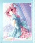  dress frills highres hiiragi_miu pink_eyes pink_hair ribbon short_hair sitting socks tinker_bell tsukiyo_no_fromage 