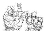 2boys capcom captain_commando captain_commando_(character) crossover diepod in_the_face multiple_boys punching seth_(street_fighter) sketch street_fighter 