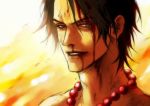  black_hair blood jewelry lily_(artist) lowres necklace one_piece portgas_d_ace 
