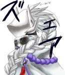  akira-kai blazblue braid hakumen mask nu-13 white_hair 