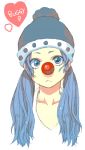  blue_hair buggy_the_clown character_name clown genderswap hat lowres mochika momosu one_piece red_nose twintails venus_symbol 