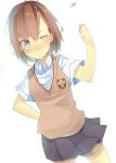  brown_hair coin koba misaka_mikoto school_uniform short_hair to_aru_kagaku_no_railgun to_aru_majutsu_no_index 