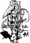  armor chainsaw crossover konpaku_youmu marine myon sword touhou warhammer_40k weapon 