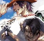  black_hair blood chain hat jewelry lily_(artist) lowres necklace one_piece portgas_d_ace 