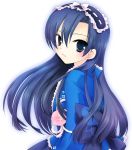  blue_hair idolmaster kisaragi_chihaya kusakabe_rei lolita_fashion long_hair looking_back wa_lolita yukata_maid_(idolmaster) 