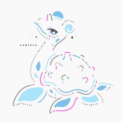  animal_focus character_name chii_003 closed_mouth commentary_request full_body highres horns lapras no_humans pokemon pokemon_(creature) pokemon_focus simple_background single_horn solo white_background 