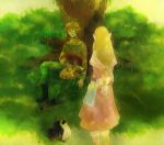  bracelet closed_eyes eyes_closed fruits86 jewelry kikwi link long_hair machi nintendo pointy_ears princess_zelda remlit skyward_sword sleeping the_legend_of_zelda tree 