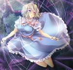  alice_margatroid bangs blonde_hair blue_eyes breasts capelet dress jewelry large_breasts maki_(seventh_heaven_maxion) puppet_strings ring sash short_hair short_sleeves solo string touhou 