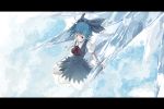  bad_id blue_eyes blue_hair cirno dress haz_first_music highres ice letterboxed solo touhou 