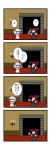  4koma ascot black_wings blue_hair candle comic dora_e flying_sweatdrops hand_to_mouth hat hat_ribbon head_wings highres koakuma long_hair multiple_girls open_mouth red_hair redhead remilia_scarlet ribbon short_hair skirt sweat sweatdrop touhou translation_request wings 