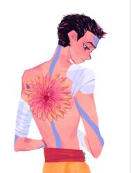  1boy aang arrow_(symbol) arrow_tattoo avatar:_the_last_airbender avatar_legends blue_tattoo forehead_tattoo head_tattoo highres male_focus nickshin38829 scar solo tattoo 