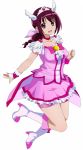  1girl cosplay cure_happy cure_happy_(cosplay) gun highres hoshizora_ikuyo legs magical_musket precure shorts_under_skirt smile_precure! solo tanutiti312 weapon 