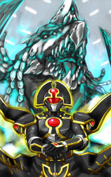 1boy armor belt bodysuit commentary_request elasmotherium_orphnoch holding holding_weapon huujyu kamen_rider kamen_rider_555 kamen_rider_555:_paradise_lost kamen_rider_orga male_focus orga_driver orphnoch_(555) red_eyes solo standing sword tokusatsu upper_body weapon