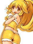  animated animated_gif ass blonde_hair blush choker cure_peace dress hair_ornament kise_yayoi long_hair looking_back magical_girl ponytail precure shigatake shorts smile_precure! solo tears yellow_dress yellow_eyes 