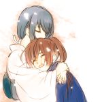  brown_hair closed_eyes crying eyes_closed himura_kenshin hug mucha piyodera_mucha rurouni_kenshin scar tears yukishiro_tomoe 