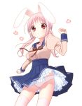  animal_ears bunny_ears copyright_request extra_ears juliet_sleeves long_hair long_sleeves looking_at_viewer mucha panties pantyshot pink_eyes pink_hair piyodera_mucha puffy_sleeves rabbit_ears simple_background solo thigh-highs thighhighs underwear white_background 