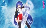  blue_hair ch@r long_hair seifuku sword thigh-highs thighhighs wallpaper weapon 