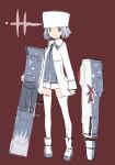 alternate_color alternate_costume coat commentary concept_art fur_hat green_eyes hat looking_at_viewer military military_uniform purple_background rocket_launcher sanya_v_litvyak shimada_fumikane simple_background sketch solo standing strike_witches striker_unit thigh-highs thighhighs uniform weapon white_legwear zettai_ryouiki 