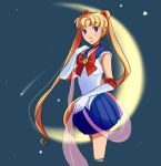  1girl bishoujo_senshi_sailor_moon blonde_hair blue_eyes charmwitch choker crescent_moon double_bun elbow_gloves gloves hair_ornament moon no_legs sailor_collar sailor_moon solo tsukino_usagi white_gloves 