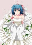  bad_id blue_eyes blue_hair cardfight!!_vanguard dress flower genderswap ribbon sendou_aichi tohko tooko_(toko3188) wedding_dress 