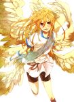  afuro_terumi angel_wings artist_request bike_shorts blonde_hair inazuma_eleven inazuma_eleven_(series) long_hair looking_at_viewer male red_eyes seraph solo trap white_background wings zeus_(inazuma_eleven) 
