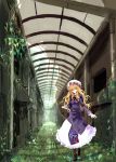  asagi_shii blonde_hair dress hat long_hair maribel_hearn perspective purple_eyes solo tabard touhou vines violet_eyes yakumo_yukari 