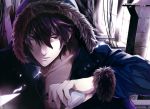  brown_hair heterochromia holding hoodie male oda_suzuka saitou_yakumo scan shinrei_tantei_yakumo solo 