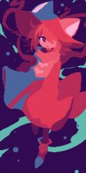 1other absurdres ambiguous_gender androgynous animal_ear_headwear complementary_colors full_body hat highres imasiphy limited_palette looking_at_viewer niko_(oneshot) one_eye_closed oneshot_(game) other_focus pixel_art scarf solo standing walking_towards_viewer wide_sleeves 