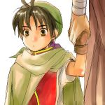  age_difference gensou_suikoden gensou_suikoden_i hand_holding hands holding_hands lowres teo_mcdohl tir_mcdohl young 