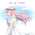  catgirl0926 closed_eyes english eyes_closed just_be_friends_(vocaloid) long_hair megurine_luka paper_airplane pink_hair solo vocaloid 
