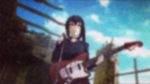  animated animated_gif arsenixc black_hair blurry brown_eyes cloud clouds depth_of_field electric_guitar guitar instrument k-on! light_particles long_hair lowres microphone microphone_stand nakano_azusa ruins skirt skirt_lift sky solo standing wind 