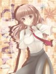  brown_hair dear kanaso529 long_hair necktie purino_harwell red_eyes side_slit solo 