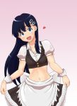  enmaided fang heart isshin kiyal long_hair looking_at_viewer maid midriff murata_isshin navel skirt skirt_lift tengen_toppa_gurren_lagann 