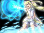  angry bike_shorts blonde_hair boots bow breasts cure_echo hair_ornament hairpin highres long_hair magic magical_girl open_mouth precure precure_all_stars_new_stage:_friends_of_the_future precure_all_stars_new_stage:_mirai_no_tomodachi ribbon sakagami_ayumi shorts_under_skirt skirt solo taro twintails yellow_eyes 