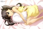  absurdres barefoot black_hair blue_eyes child crying fate/stay_night fate/zero fate_(series) frills highres kikuchi_shun'ya long_hair lying megami official_art on_side pajamas pillow pocket_watch scan solo tears tohsaka_rin toosaka_rin twintails watch young 