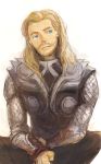  1boy angela0777 armor blonde_hair blue_eyes facial_hair long_hair marvel solo stubble thor_(marvel) 