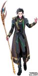  alternate_costume avengers black_hair jungyun99 loki_(marvel) long_coat male marvel solo staff 