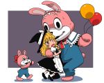  2girls alice_margatroid animal_costume apron balloon blush bunny_costume dress hairband hat hug kirisame_marisa long_hair multiple_girls onikobe_rin open_mouth ribbon robbie shanghai_doll silent_hill solo touhou witch witch_hat yellow_eyes you_gonna_get_raped 