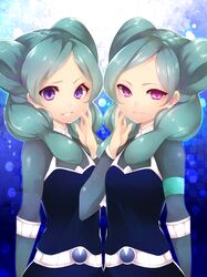  bad_id beta_(inazuma_eleven) green_hair highres inazuma_eleven inazuma_eleven_(series) inazuma_eleven_go inazuma_eleven_go_chrono_stone long_hair pink_eyes protocol_omega purple_eyes smile violet_eyes yutazou 