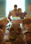  abel birdie blanka cake cammy_white chun-li food fruit guile highres jaimito kasugano_sakura ken_masters rose_(street_fighter) ryuu_(street_fighter) salad strawberry street_fighter zangief 